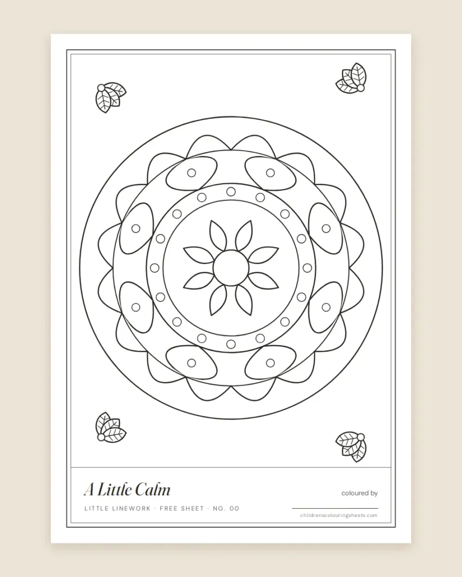 Free Sheet: A Little Calm — printable preview