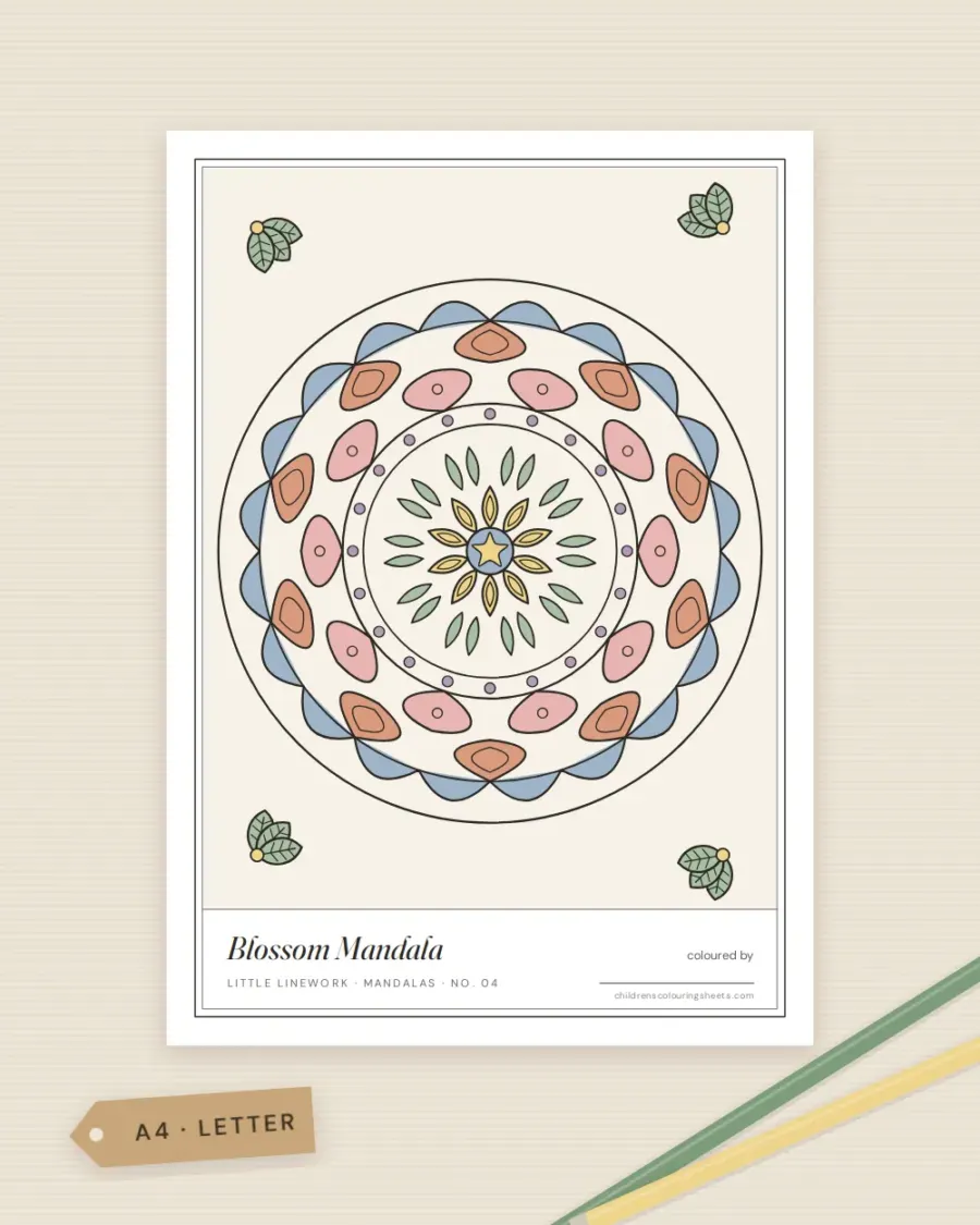 Blossom Mandala Colouring Sheet
