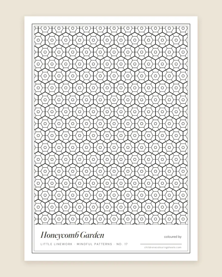 Honeycomb Garden Pattern Sheet — printable preview