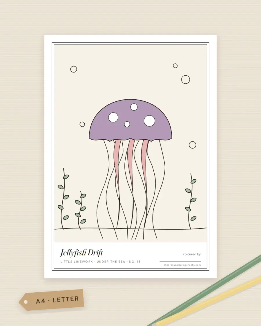 Jellyfish Drift Colouring Sheet