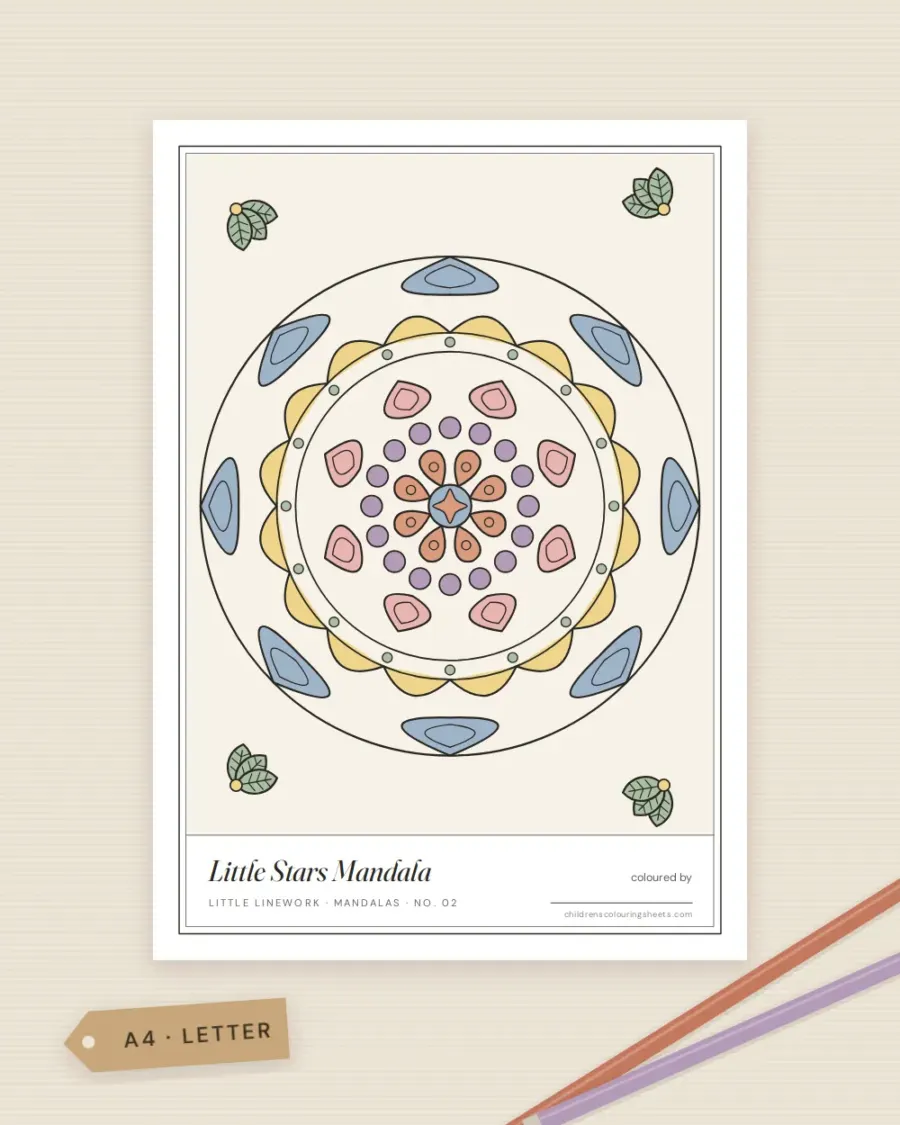 Little Stars Mandala Colouring Sheet